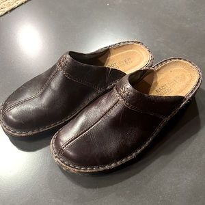 Naot leather clogs.